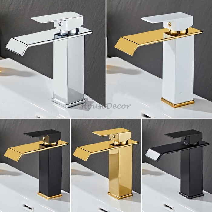 Modern bath shower mixer tap waterfall spout main view