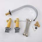 Chrome bath shower mixer tap 3 hole installation detail view