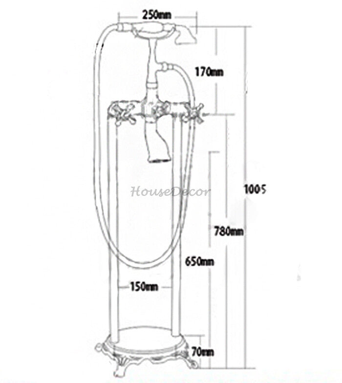 Modern bath shower mixer tap handheld shower set detail view