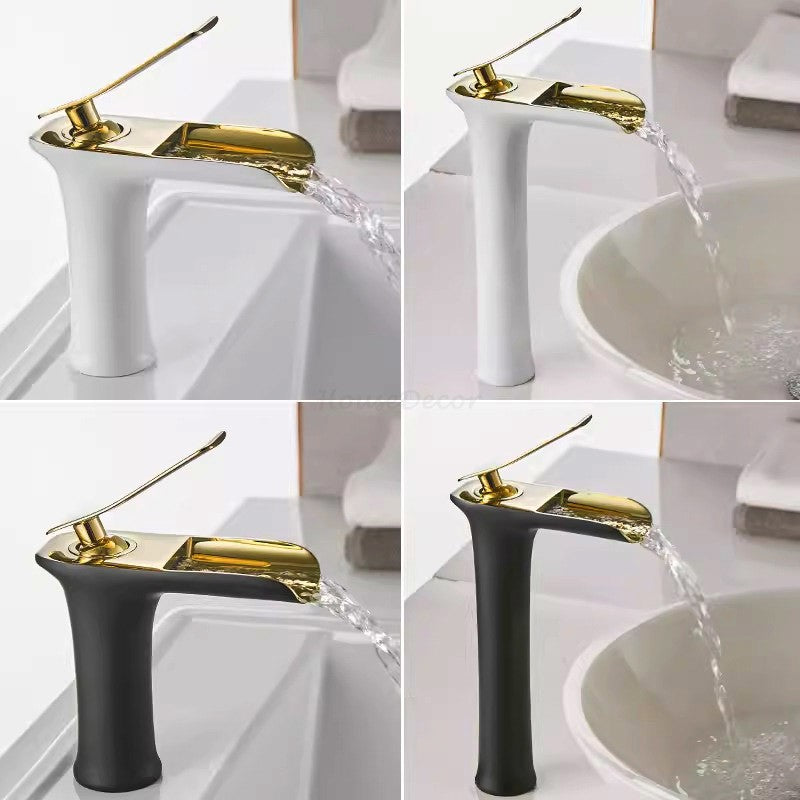 Modern bath shower mixer tap waterfall spout main view