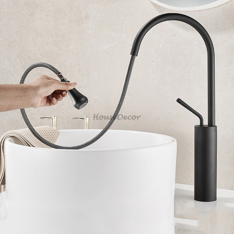 Brass bath shower mixer tap pull out spray detail view