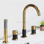 Modern bath shower mixer tap handheld shower set detail view