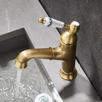 Antique Brass bath shower mixer tap pull out spray additional view