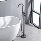 Modern bath shower mixer tap floor mounted design detail view