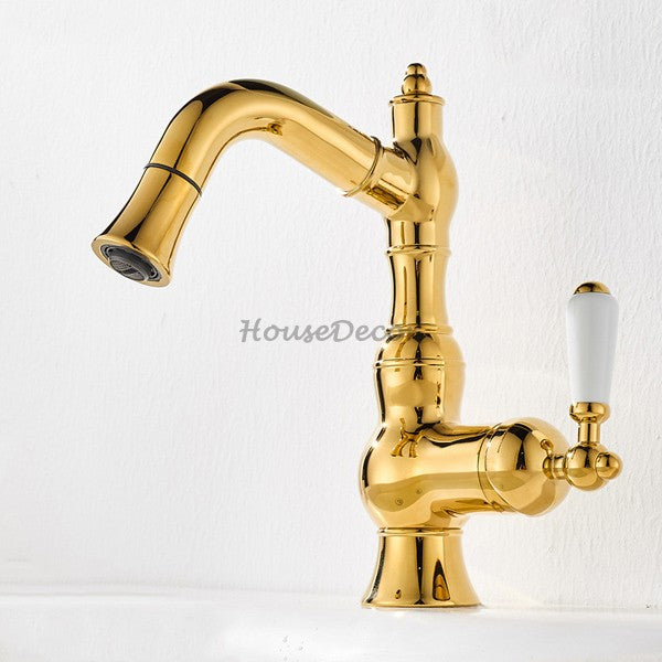 Modern Brass bathroom basin mixer tap pull out spray additional view