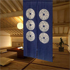 Blue Fabric doorway curtain room divider design main view