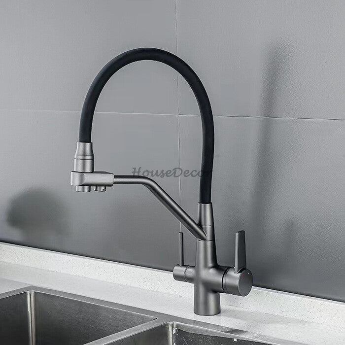 Modern kitchen sink mixer tap swivel spout additional view