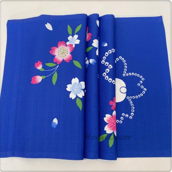 Blue Fabric doorway curtain detailed product view detail view