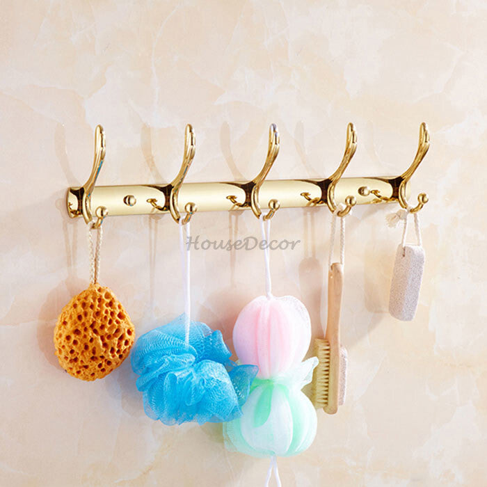 Gold robe hook wall mounted design detail view