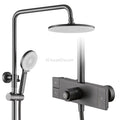 Modern bath shower mixer tap waterfall spout detail view