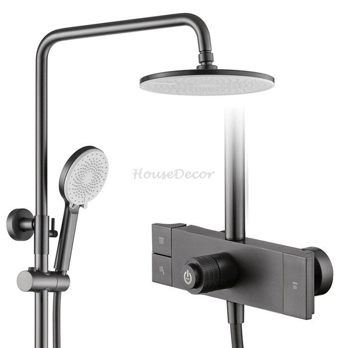 Modern bath shower mixer tap waterfall spout detail view