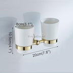 Gold Brass toothbrush holder wall mounted design additional view