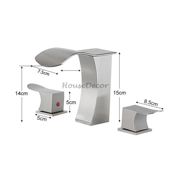 Modern bath shower mixer tap waterfall spout additional view
