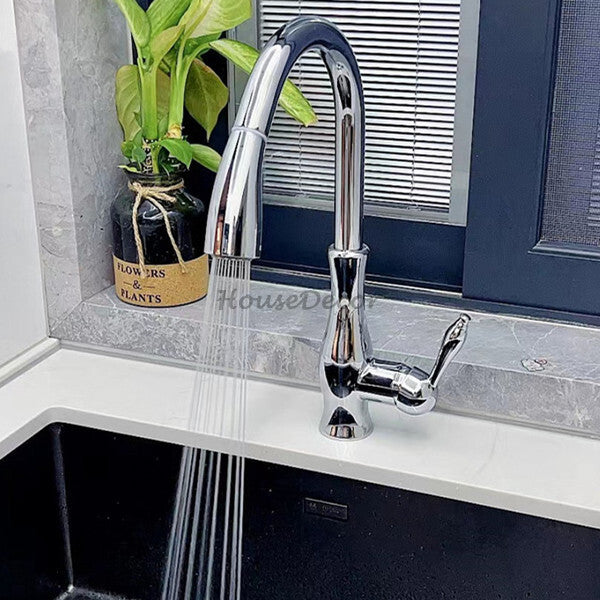 Modern kitchen sink mixer tap pull out spray additional view