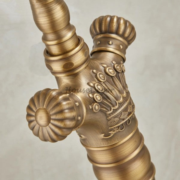 Modern bath shower mixer tap floor mounted design detail view