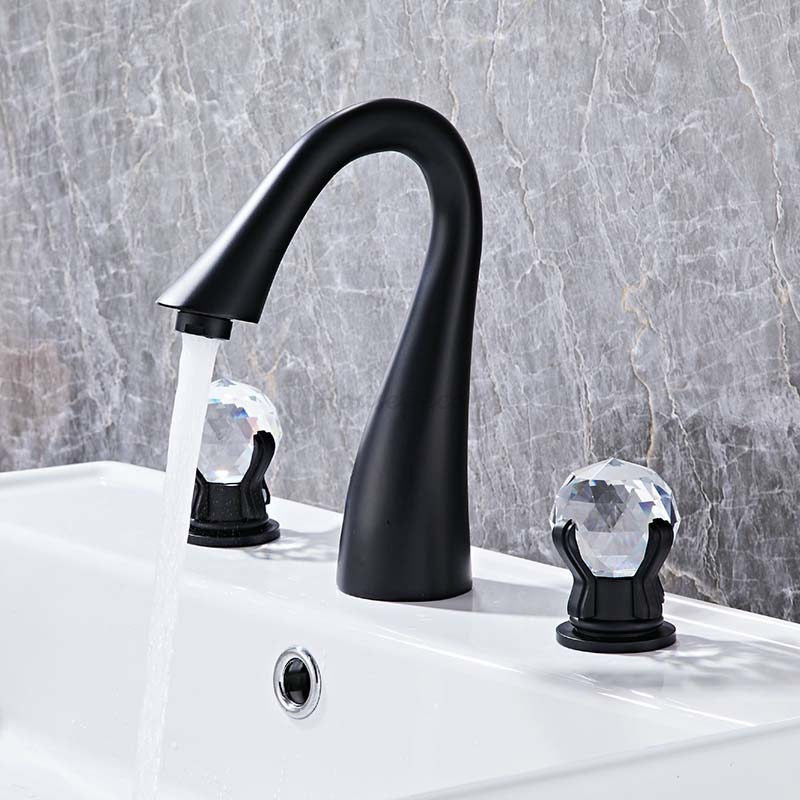 Modern bath shower mixer tap 3 hole installation detail view