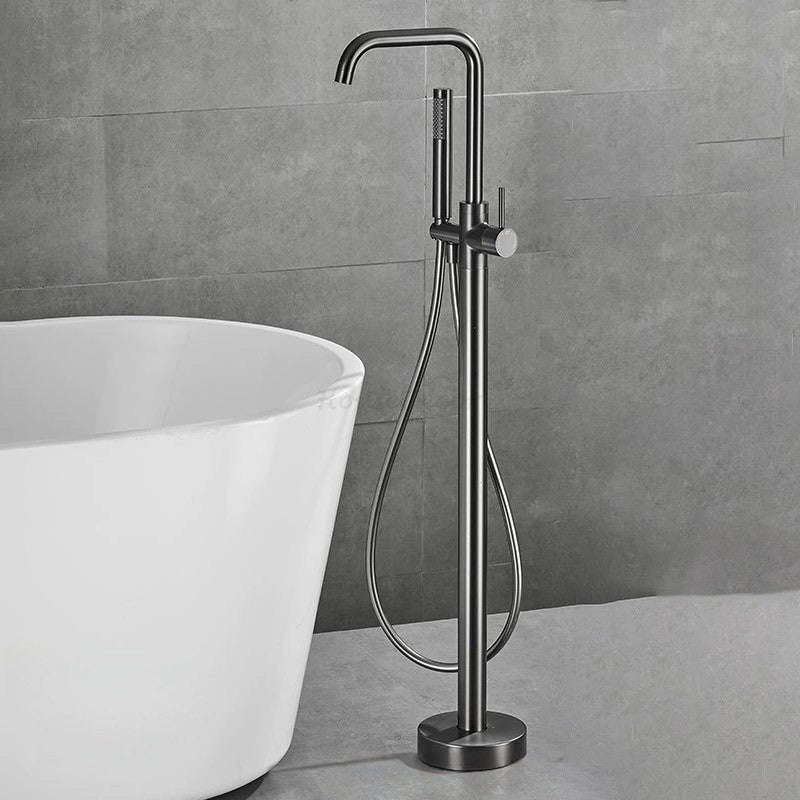 Freestanding Bath Mixer Tap Handheld Shower Head Floor Mount Tub Filler Faucet