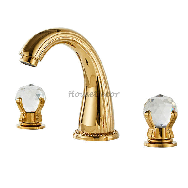 Modern bathroom basin mixer tap 3 hole installation main view