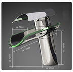 Chrome bath shower mixer tap waterfall spout detail view