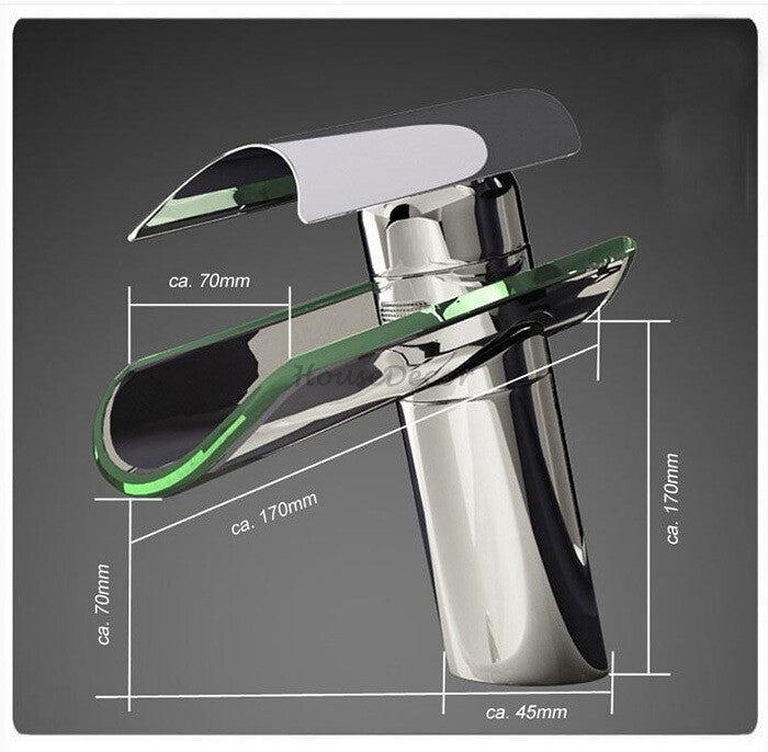 Chrome bath shower mixer tap waterfall spout detail view