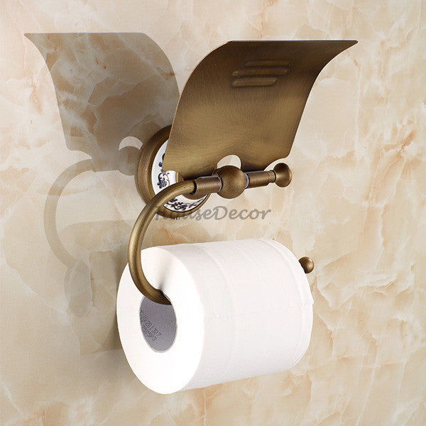 Bronze Ceramic toilet paper holder wall mounted design detail view