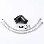 Black bath shower mixer tap waterfall spout additional view