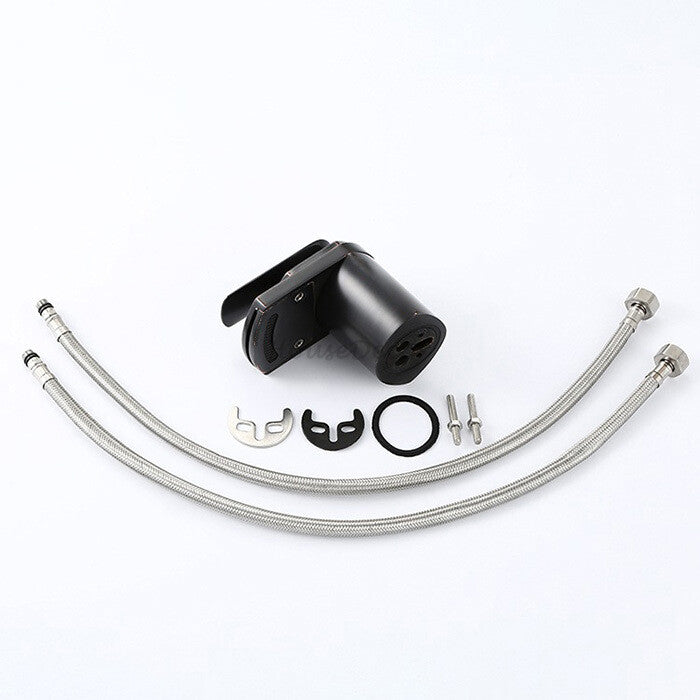 Black bath shower mixer tap waterfall spout additional view