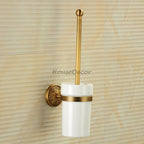 Antique Brass toilet brush holder detailed product view detail view