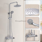 Modern shower head thermostatic control detail view