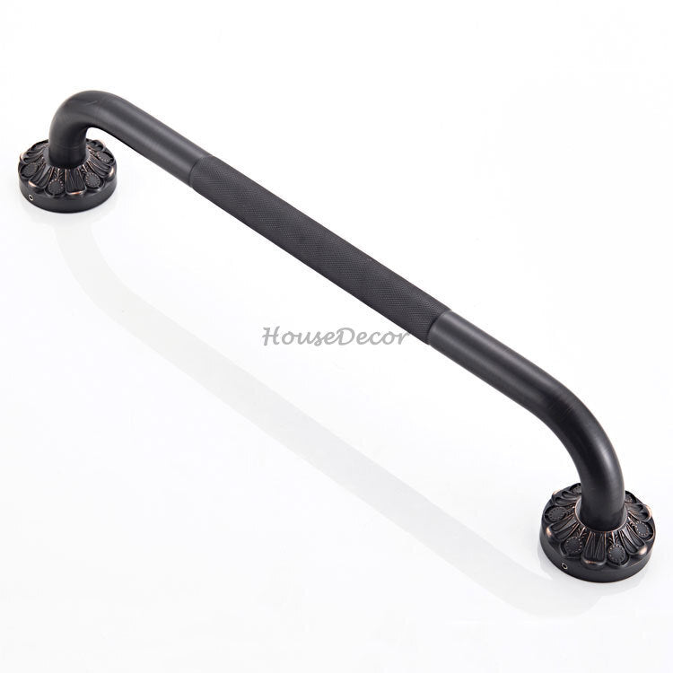 Modern bathroom grab bar safety grip detail view
