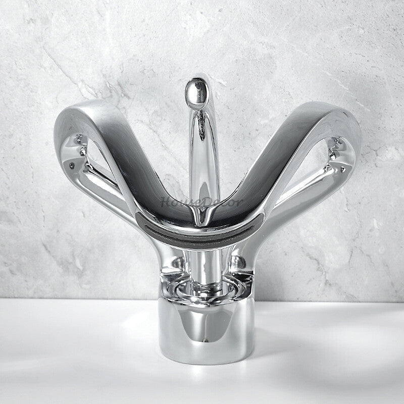 Modern bathroom basin mixer tap waterfall spout additional view