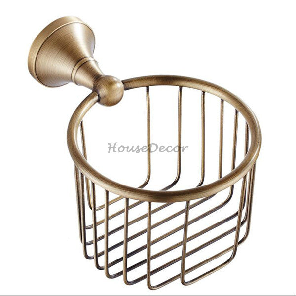 Brass toilet paper holder wall mounted design main view