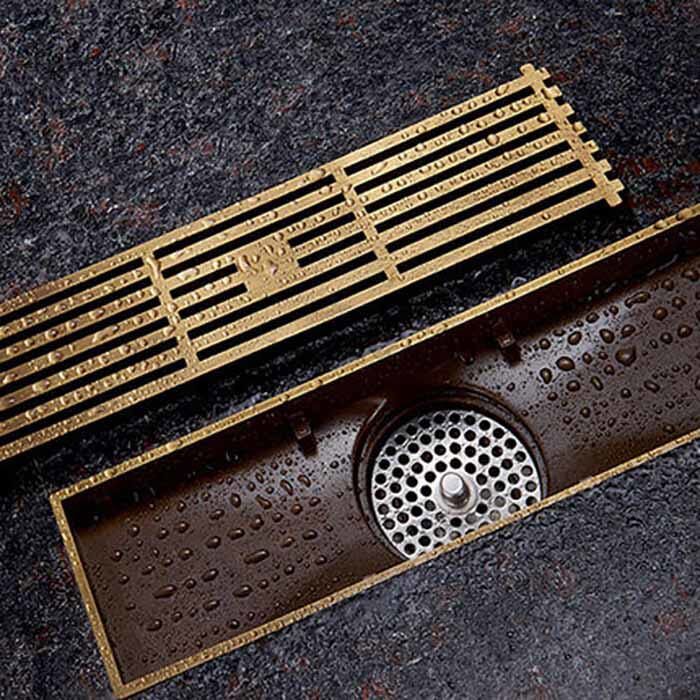 Antique Brass shower drain detailed product view additional view