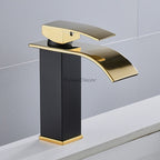 Modern bath shower mixer tap waterfall spout detail view