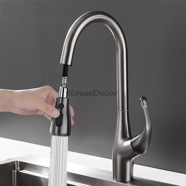 Modern kitchen sink mixer tap pull out spray additional view
