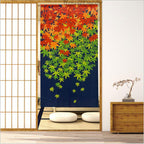 Green Fabric doorway curtain room divider design main view