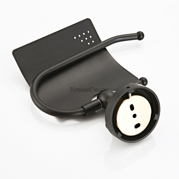 Black toilet paper holder detailed product view detail view