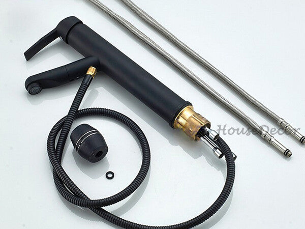 Matte Black bath shower mixer tap pull out spray additional view