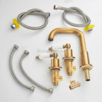 Antique Brass bath shower mixer tap dual handle control additional view