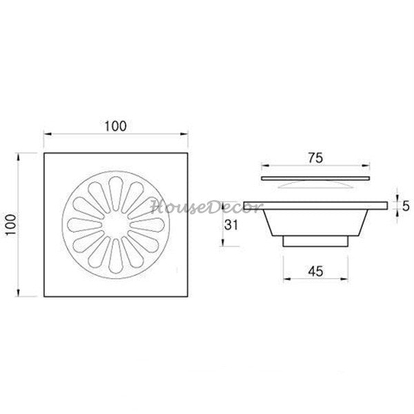 Brass shower drain detailed product view detail view