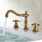 Antique Brass bath shower mixer tap dual handle control main view