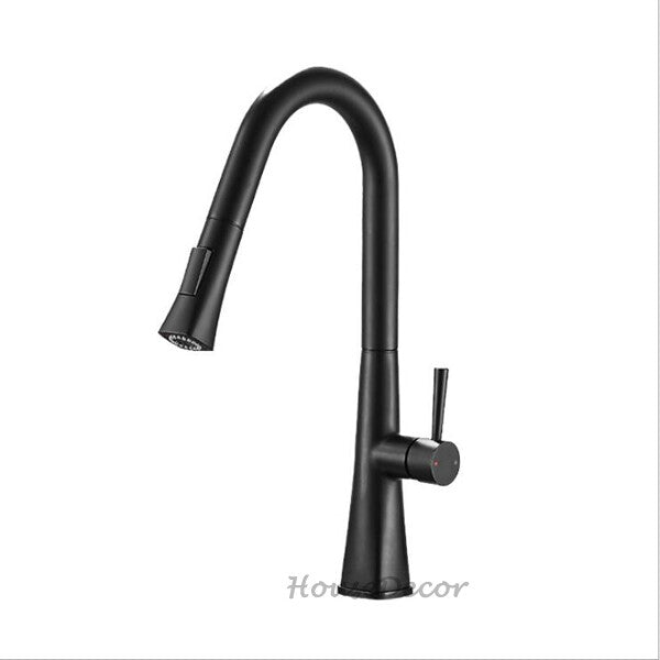 Matte Black kitchen sink mixer tap pull out spray additional view