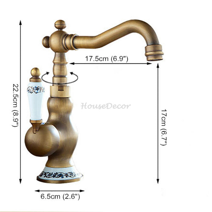 Antique Brass bath shower mixer tap swivel spout additional view