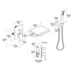 Modern bath shower mixer tap waterfall spout additional view