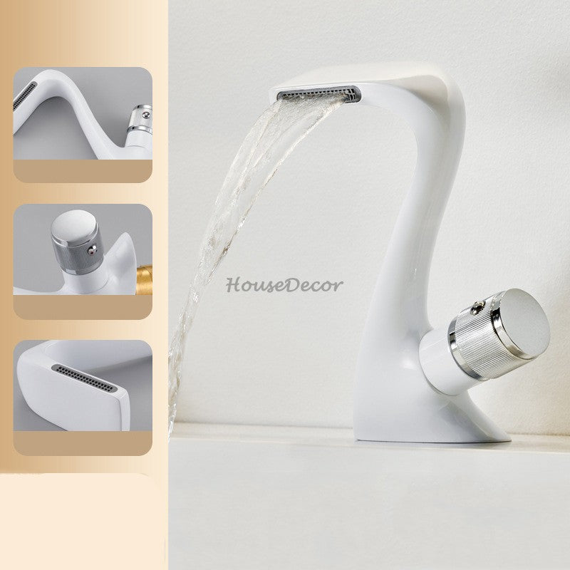 Modern bath shower mixer tap waterfall spout additional view