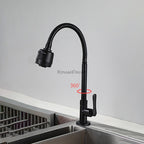 Matte Black kitchen sink mixer tap deck mounted design additional view