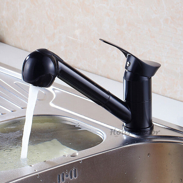 Black bath shower mixer tap pull out spray additional view