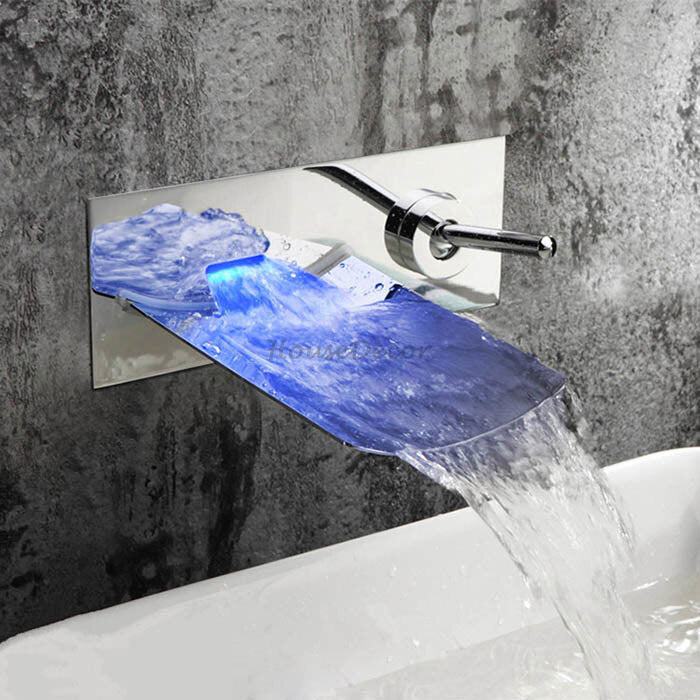 Chrome Brass bath shower mixer tap waterfall spout main view