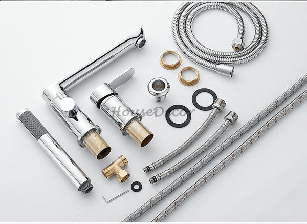 Modern Brass bath shower mixer tap swivel spout additional view