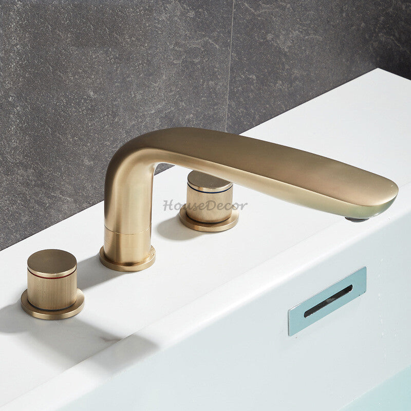 Brass bath shower mixer tap swivel spout detail view